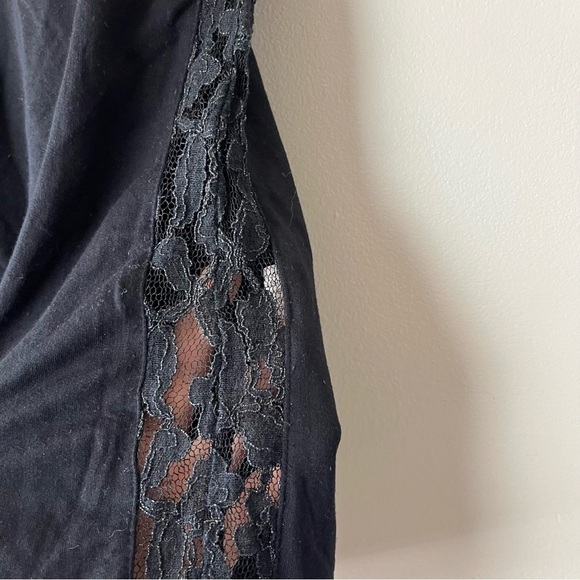 Forever 21 Black Lace Short Sleeve Top Medium - Picture 4 of 8